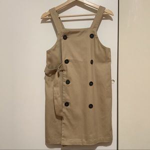 Double Breasted Dungaree Belted Overall Dress
